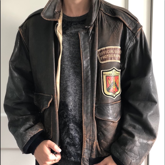 Avirex Jackets \u0026 Coats | Leather Avirex Vintage Flight Jacket | Color: Brown | Size: L | Artful_Voyager's Closet